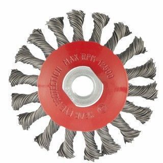 Щетка крацовка для УШМ тарелка 125мм проволока крученная стальная Matrix