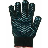 Перчатки х/б протектор вязаные двойные черные