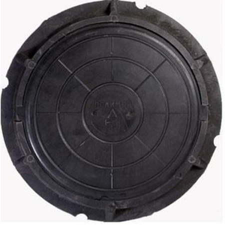 Люк полимер  780х100мм легкий круглый черный 7тонн