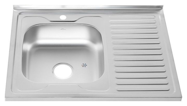 Мойка нержавеющая накладная 600х800х0,6мм левая глянец с сифоном MG6-8060L РМС