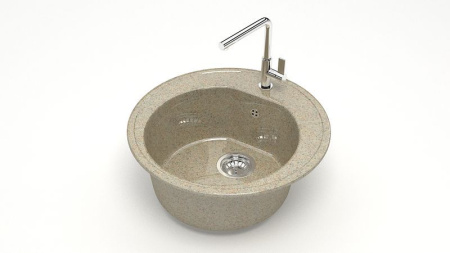 Мойка иск мрамор врезная Черая 510х510х191 песочный