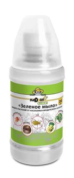 Средство от насекомых-вредителей 250мл Зеленое мыло Nadzor Garden
