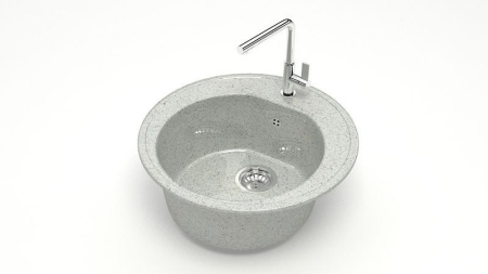 Мойка иск мрамор врезная Черая 510х510х191 светло-серый