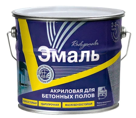 Эмаль для бетонных полов акриловая  3,5кг желтая Радуга(3)