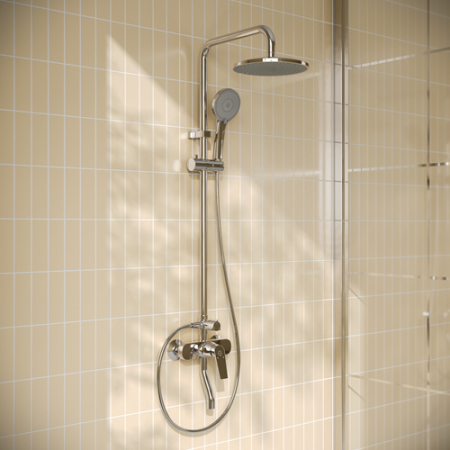 Стойка душевая из высокопрочного пластика, хром PL7CH-009DK РМС