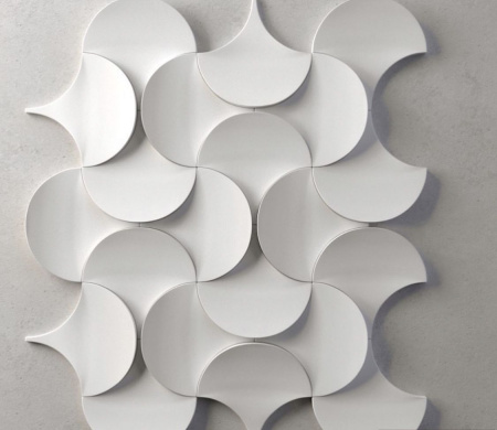 Панель 3D из гипса 280х250 мм чешуя